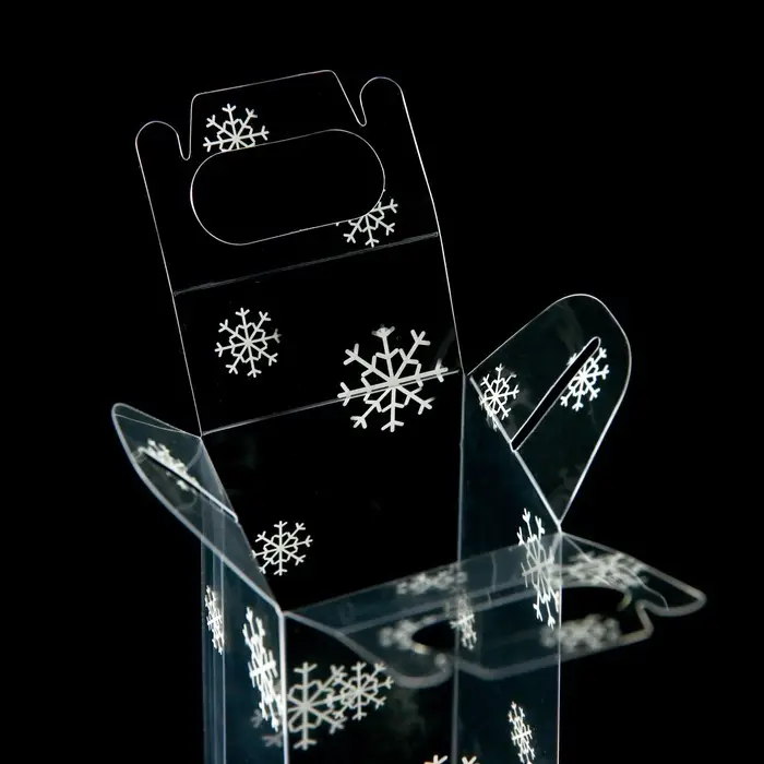 Коробка подарочная новогодняя складная ПВХ «Праздничное настроение» 4×4×8 см Коробка подарочная новогодняя складная ПВХ «Праздничное настроение» 4×4×8 см