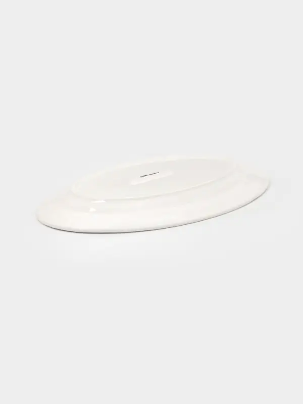Блюдо сервировочное c утолщённым краем Доляна White Label, 37&times;23.5&times;3 см, фарфор, белое