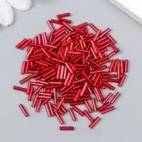 Бисер "Zlatka" стеклярус 10 г, размер 3", 6 мм, №0025 красный МИКС 93"78547