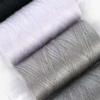 Нитки 40ЛШ, 200 м, набор 5 шт., чёрный, серый