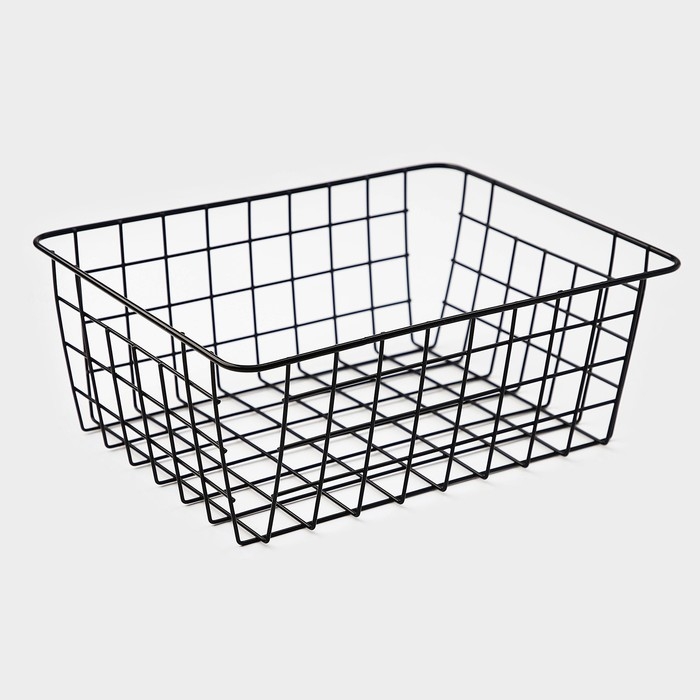 Корзина для хранения Доляна «Эрин», 28×22×11 см, цвет чёрный Корзина для хранения Доляна «Эрин», 28×22×11 см, цвет чёрный