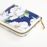 Кошелёк на молнии &laquo;Букет&raquo;, маленький, синий