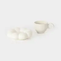 Чайная пара "Облако" цвет белый,  блюдце 14х3см, чашка 12х8,5х7 см