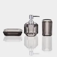 Набор для ванной "Блэк" 3 предмета (дозатор, стакан, мыльница)