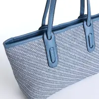 Сумка женская тоут на молнии, 30&times;11&times;25 см, голубая