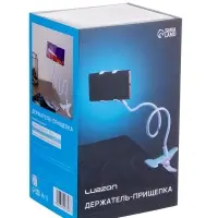 Держатель-прищепка Luazon, гибкий, регулируемый, для смартфона 3-7", 58 см, шир. держ. 12 см, белый