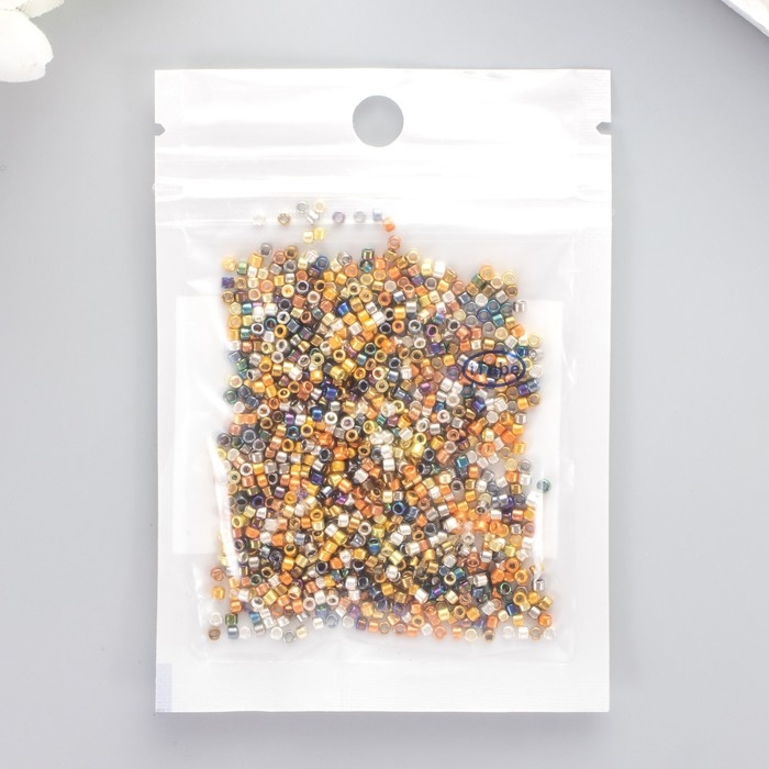 Бисер стекло 11/0  Бисер стекло 11/0 "Цилиндр. Разноцветный глянец" 10 гр