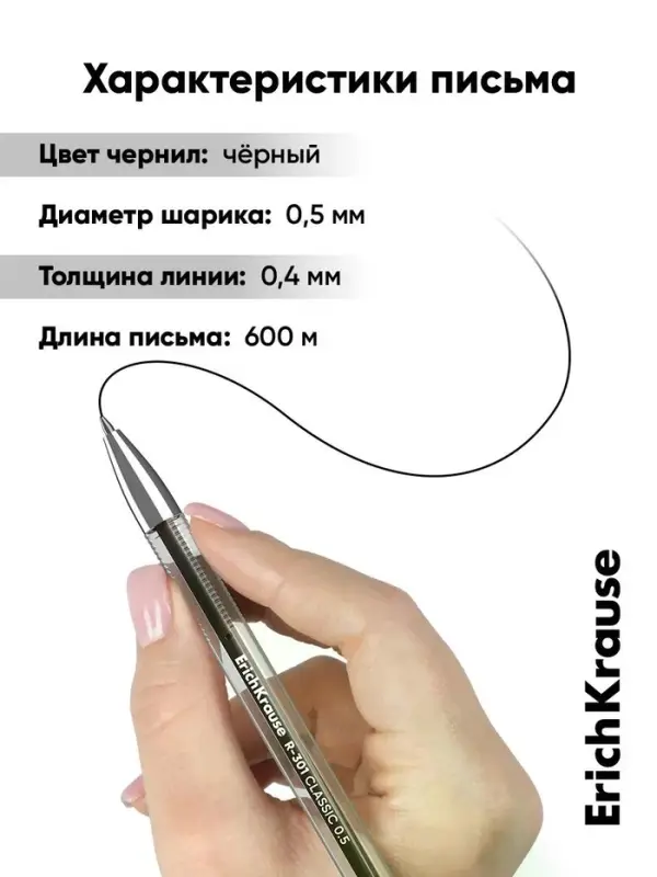 Набор гелевых ручек ErichKrause R=301 Gel Stick Classic, 4 штуки, узел 0.5 мм, чёрный