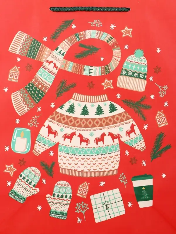 Пакет подарочный новогодний ламинированный, «Новый Год» , 26×12×32 см