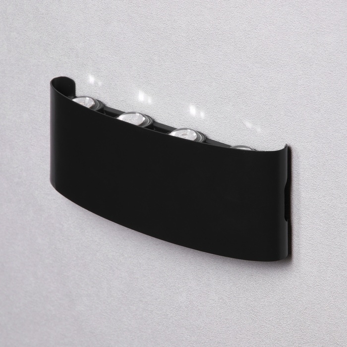 Светильник фасадный Светильник фасадный "Полусфера", FSD-100, 8 Вт, 3000К, 4 луча, IP65, 220 В, металл, черный 1008542