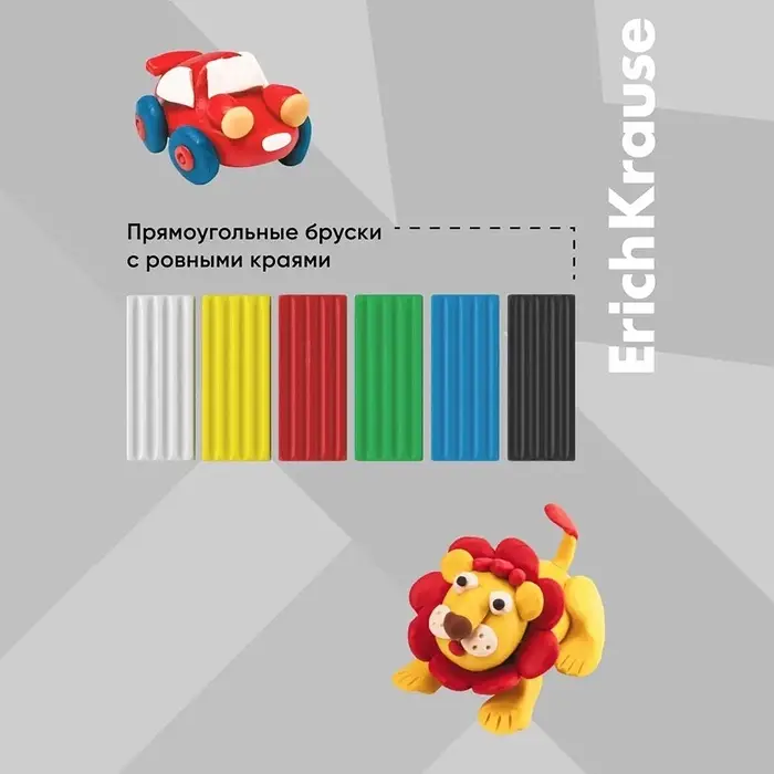 Пластилин ErichKrause Basic, 6 цветов, 96 г, в картонной упаковке