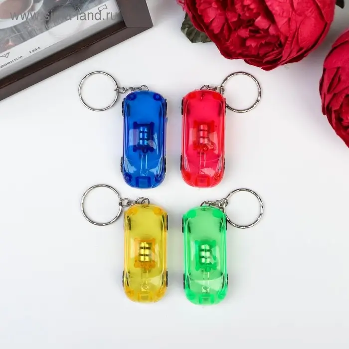 Фонарик свет на кольце  Фонарик свет на кольце "Яркий автомобиль" МИКС 5,3х1,8х2,3 см