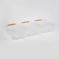 Корзины для хранения Wood Fusion, набор 3 шт.: 31.7&times;19.5&times;11.5 см, пластик, буковое дерево