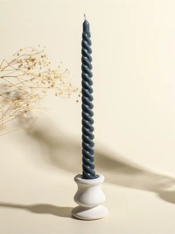 Набор свечей витых, 2&times;25 см, 4 шт., палитра серого, 25.5&times;8.8&times;2.4 см