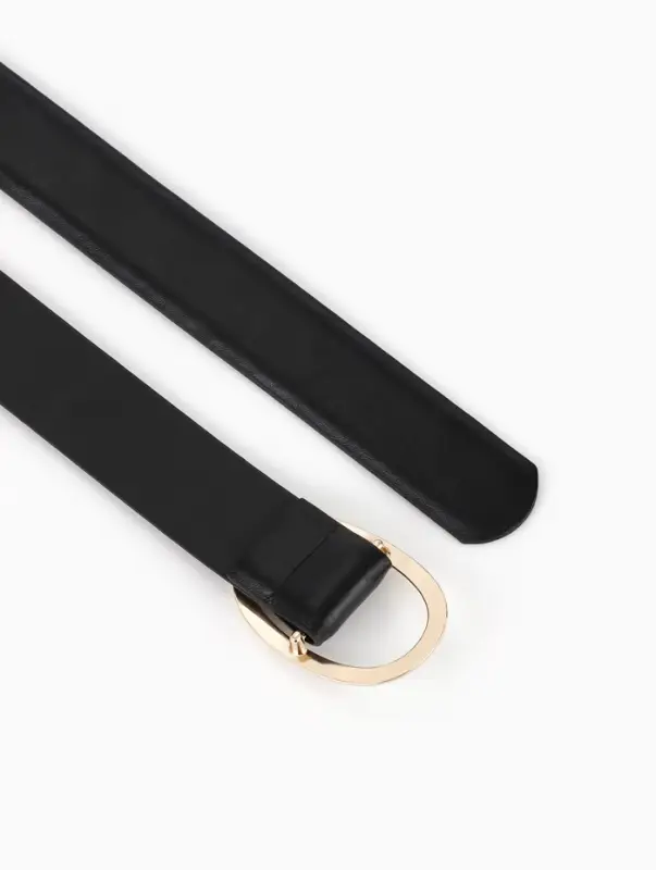 Ремень женский, затяжка, 3&times;110 см, пряжка золотистая, без винта, чёрный