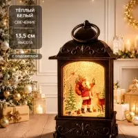 Фонарь светодиодный &laquo;Дед Мороз&raquo;, декоративный, 1 LED, от батареек 3&times;AАА, свечение тёплое белое