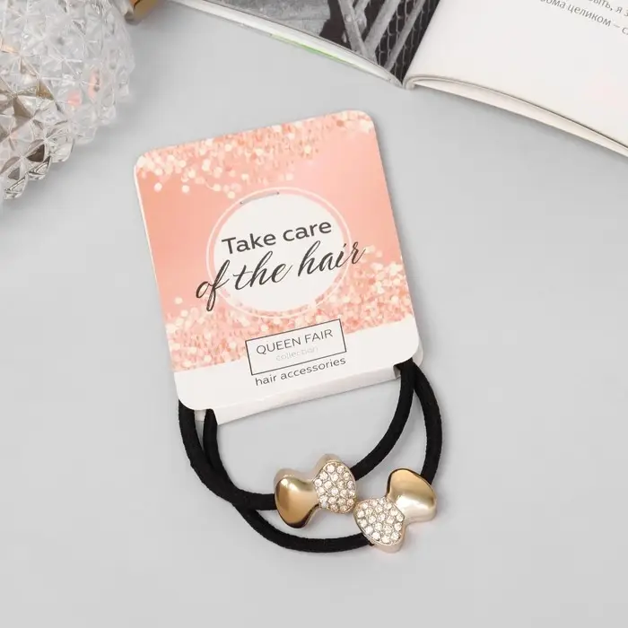 Резинки для волос «Лиора», набор 2 шт., бантик