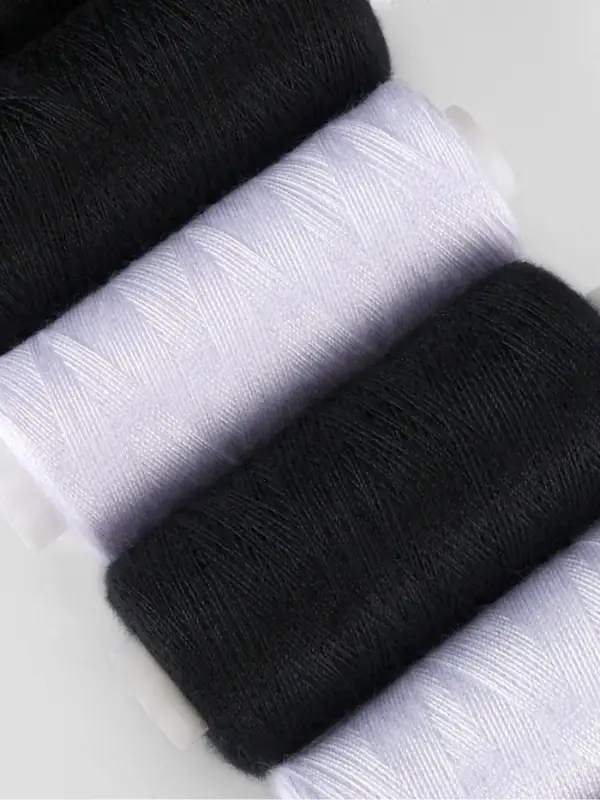 Нитки, 40/2, 300 м, набор 10 шт., чёрный, белый