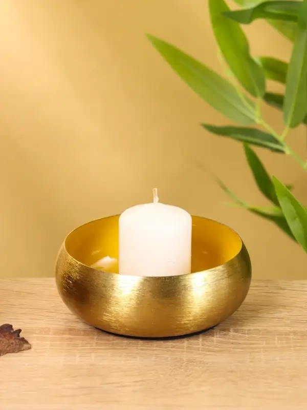 Подсвечник с золотым покрытием, 11×11×4 см