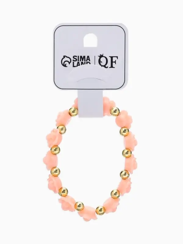 Браслет из бусин &laquo;Цветы Розы&raquo;, d=8 см, пластик, розовый в золоте