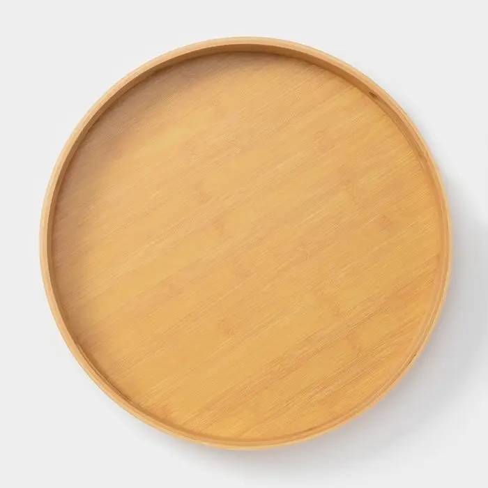 Поднос с ручками Striata, d=35 см, бамбук