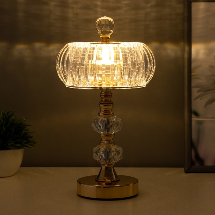 Настольная лампа сенсорная Настольная лампа сенсорная "Ренди" LED 3Вт 3000-6000К USB АКБ диммер золото 15,5х15,5х30 см 102220