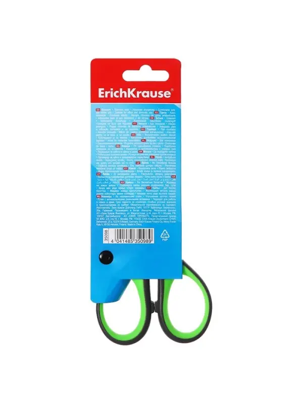 Ножницы ErichKrause Standard+, 15 см, антискользящие резиновые вставки, улучшенная заточка, блистер, МИКС