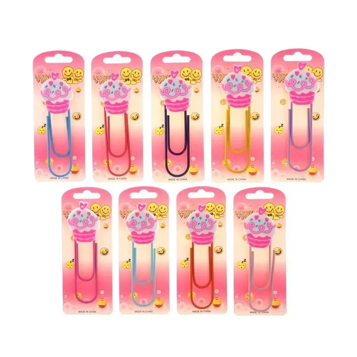 Закладка-скрепка большая «Пирожное», 11 см, МИКС Закладка-скрепка большая «Пирожное», 11 см, МИКС