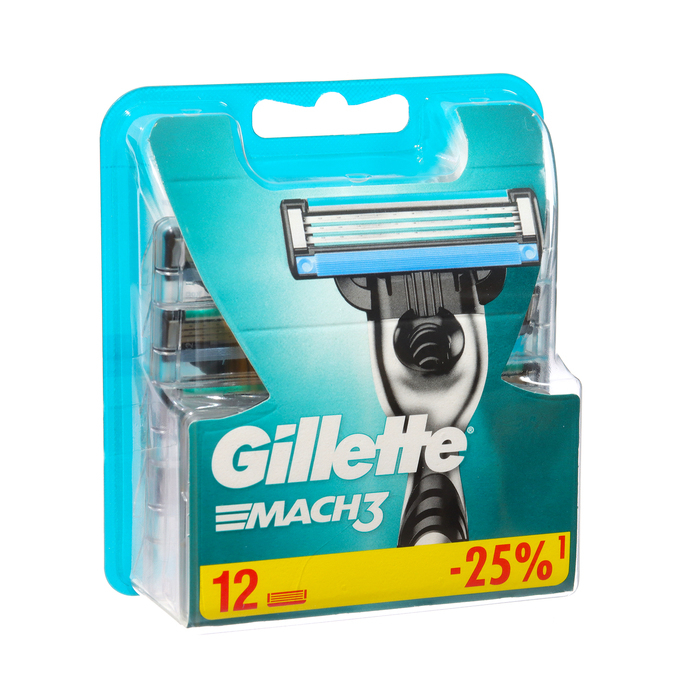 Сменные кассеты Gillette Mach 3, 12 шт Сменные кассеты Gillette Mach 3, 12 шт