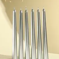 Набор свечей античных, 1.9&times;20 см, 6 шт., серебряный металлик