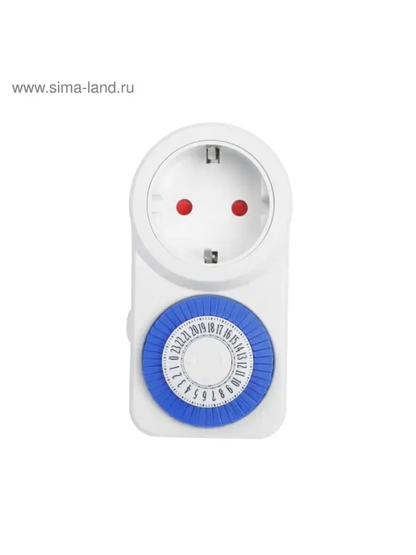 Таймер розеточный механический Luazon Lighting, 16 A, интервал 30 минут, 220 В, суточный