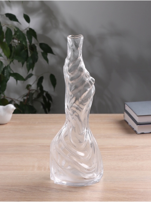 Ваза стекло настольная  Ваза стекло настольная "Венди" галант, d-3.5 см, h-29,5х11 см, прозрачный