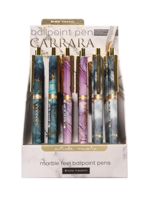 Ручка шариковая автомат BrunoVisconti. Carrara.Bright 0.5мм, стерж/син, МИКС Ручка шариковая автомат BrunoVisconti. Carrara.Bright 0.5мм, стерж/син, МИКС