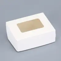 Контейнер навынос, с окном, белый, 10&times;8&times;3.5 см