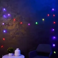 Гирлянда &laquo;Нить&raquo; 5 м с насадками &laquo;Комета&raquo;, IP20, прозрачная нить, 20 LED, свечение мульти (RG/RB), мигание, 220 В