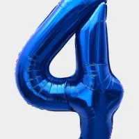 Воздушный шар фольгированный 40" &laquo;Цифра 4&raquo;, темно-синий