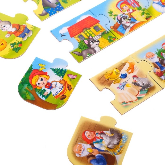 Умные пазлы-цепочки «Любимые сказки», 6 цепочек, 24 детали Умные пазлы-цепочки «Любимые сказки», 6 цепочек, 24 детали