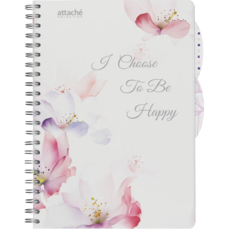 Бизнес-тетрадь А4,140л,кл,спир.пласт Attache Selection Flower Dreams 876751