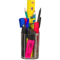 Подставка-стакан для канцелярских принадлежностей Attache office прозр черн