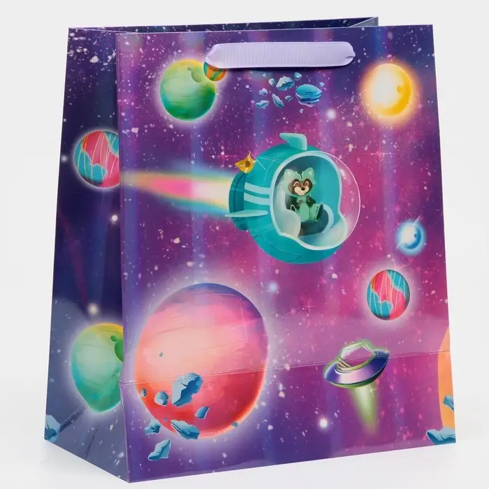 Пакет подарочный ламинированный, упаковка, «Ты просто космос», радужная голография, ML 23 х 27 х 11.5 см