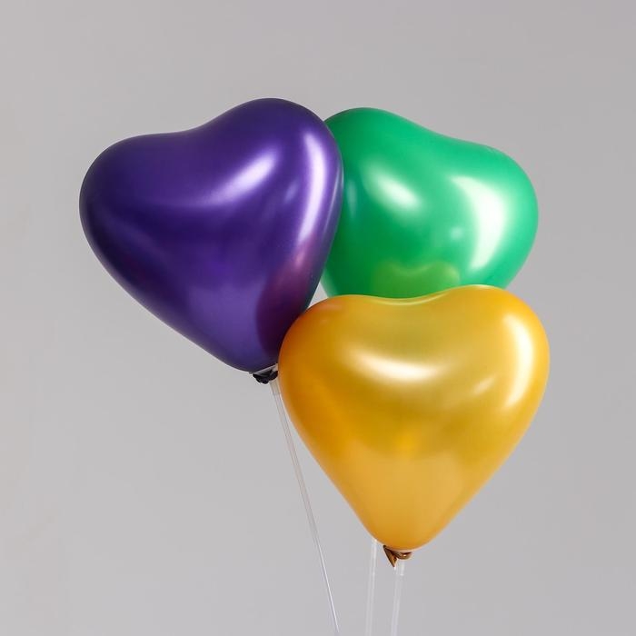 Шар латексный сердце 12 Шар латексный сердце 12", перламутровый, набор 100 шт., цвет МИКС