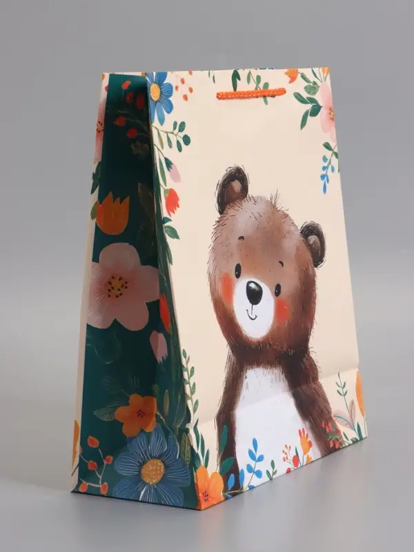 Пакет подарочный "Мишка" ламинированный 26 х 12 х 32 см