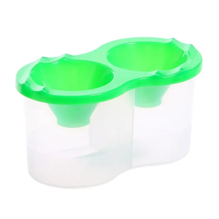 Стакан - непроливайка для рисования двойной Calligrata, 150 мл &times;2, с держателем для кистей, зелёный