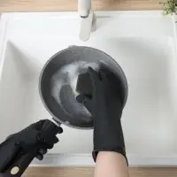 Перчатки хозяйственные Доляна, размер M, химически стойкие, латексные, чёрные