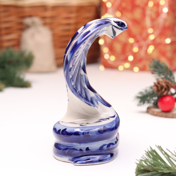 Сувенир Сувенир "Змея", №1, гжель, 14 см