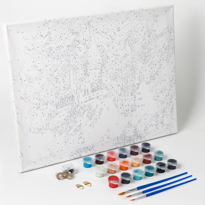 Картина по номерам с подрамником и гирляндой «Замок», 30 х 40 см