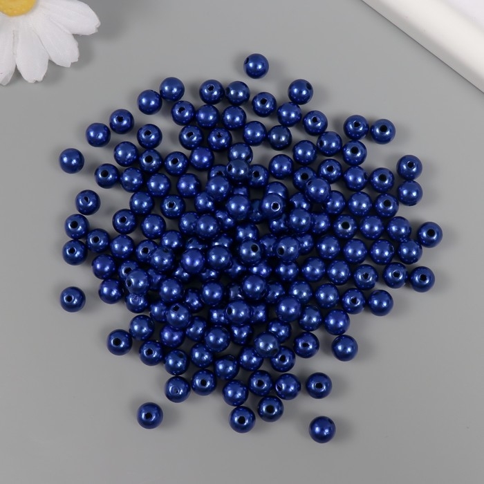 Набор бусин Набор бусин "Жемчуг" d 8 мм, 250 гр, нежно-синий