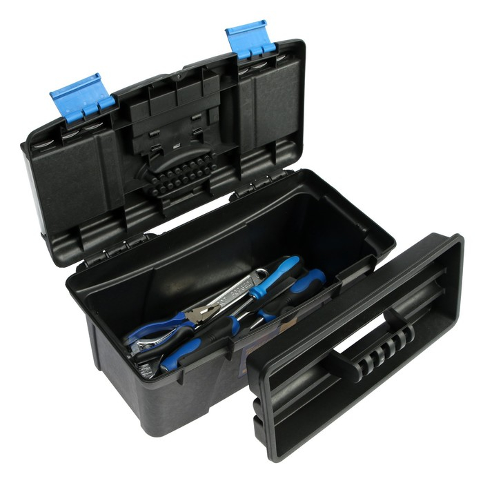 Ящик для инструмента ТУНДРА, 16 Ящик для инструмента ТУНДРА, 16", 410 х 220 х 195 мм, пластиковый