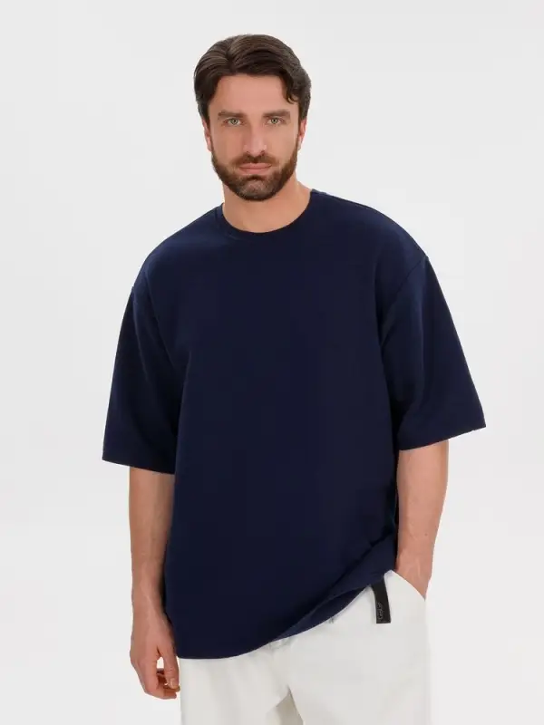 Джемпер с коротким рукавом Siluetti Volumica, темно-синий, размер XS/S Джемпер с коротким рукавом Siluetti Volumica, темно-синий, размер XS/S