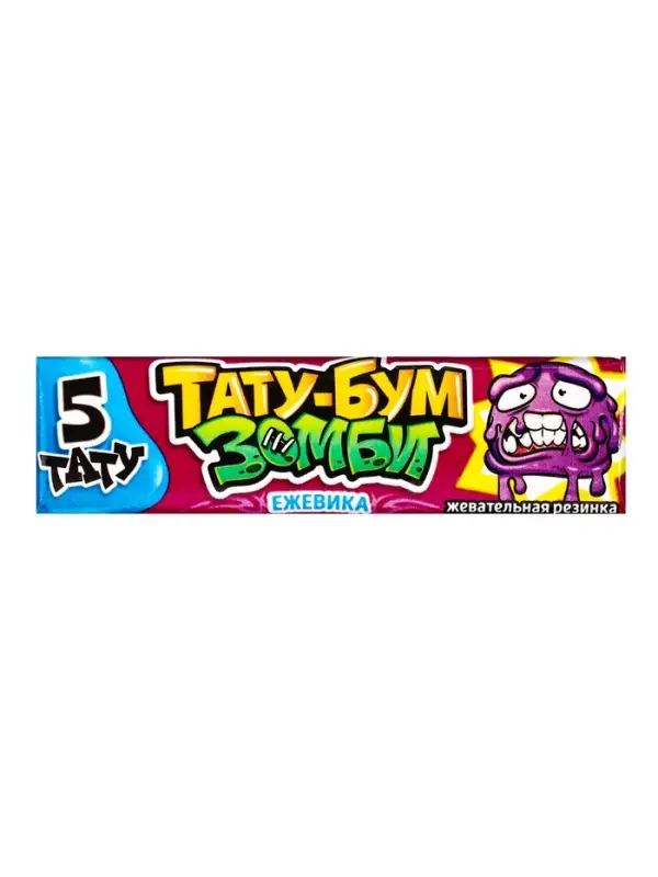 Жевательная резинка в пластинках с татуировками Жевательная резинка в пластинках с татуировками "ТАТУ-БУМ ЗОМБИ" ассорти 12,5гр